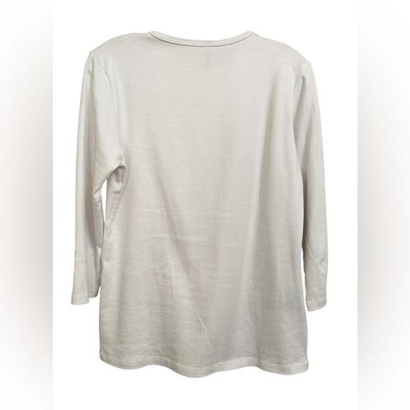 Necessities Crisp White Top, 3/4 sleeve, size L - Picture 2 of 4